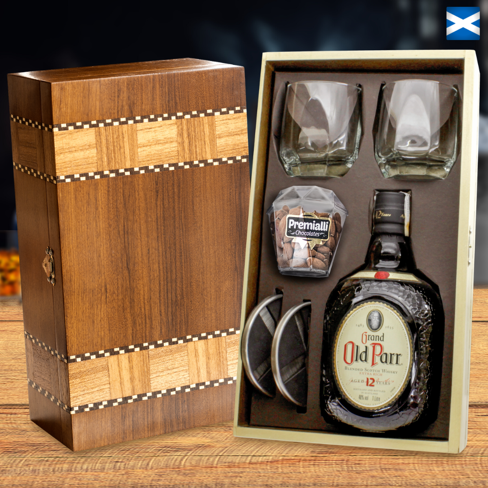 KIT WHISKY ESCOCÊS - OLD PARR 12 ANOS