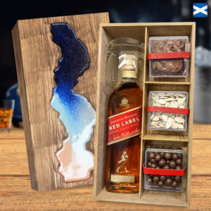 KIT WHISKY ESCOCÊS - RED LABEL & NUTS