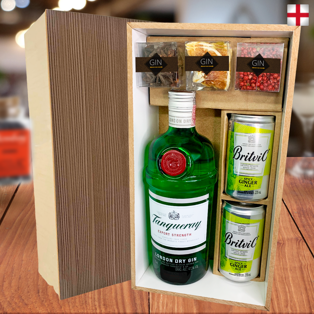 KIT GIN LONDON -                   TANQUERAY GINGER ALE