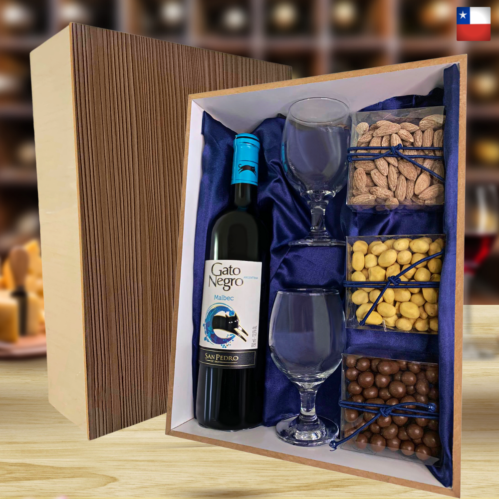 KIT VINHO CHILENO - GATO NEGRO MALBEC