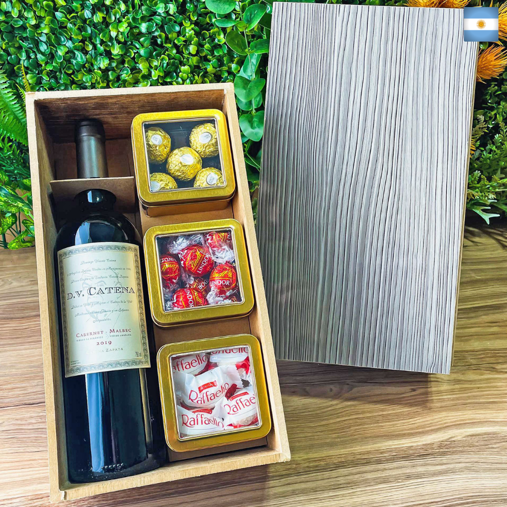 KIT VINHO ARGENTINO - D.V CATENA & CHOCOLATES IMPORTADOS