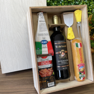 KIT VINHO ITALIANO VITTORIO EMANUELLE COM QUEIJO