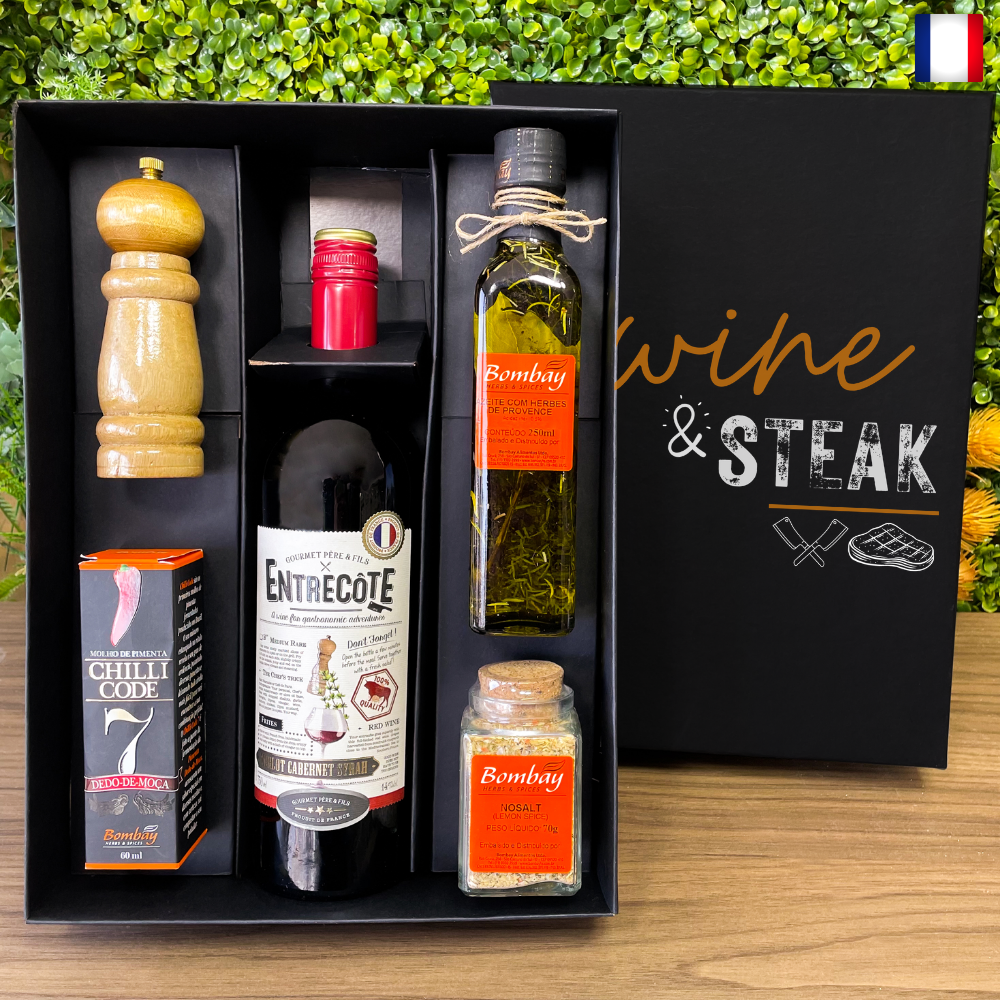 KIT VINHO FRANCÊS - ENTRECÔTE CABERNET SAUVIGNON