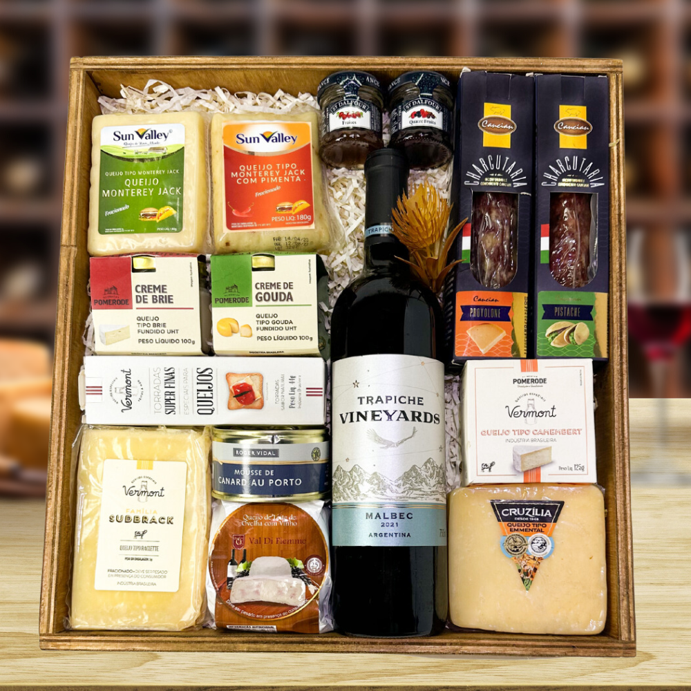 KIT VINHO ARGENTINO - SELEÇÃO DE QUEIJOS & EMBUTIDOS