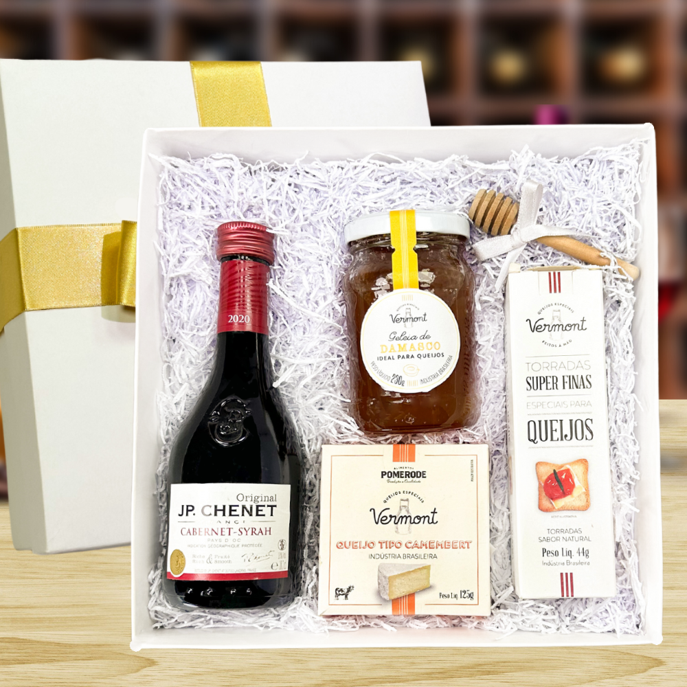 KIT VINHO FRANCÊS - J.P CHENET , QUEIJO & GELÉIA