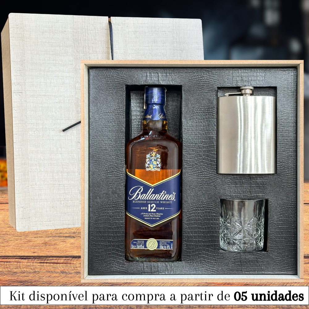 KIT WHISKY ESCOCÊS – BALLANTINE’S 12 ANOS